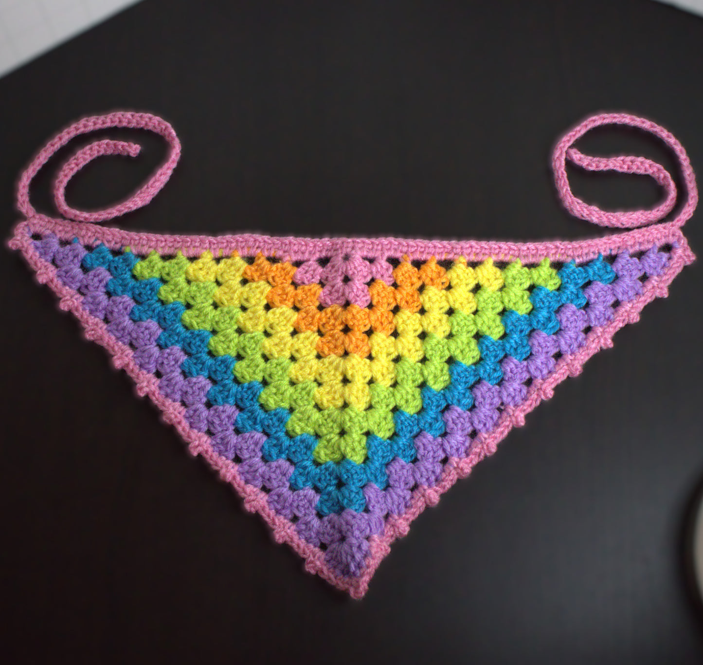 Pink Rainbow Granny Bandana