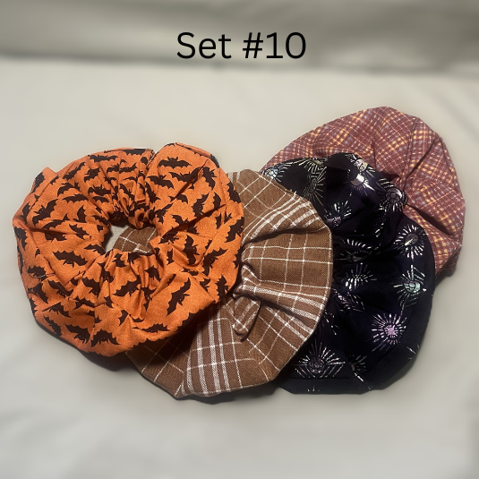 4 Piece Set Handmade Halloween Scrunchies