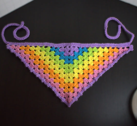 Purple Rainbow Granny Bandana