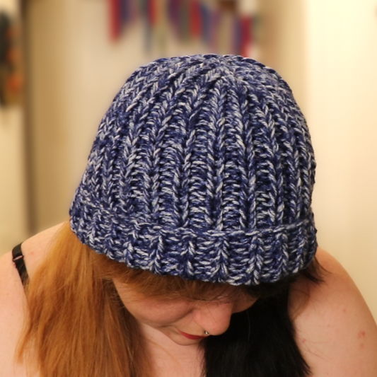 Blue Speckle Basic Beanie