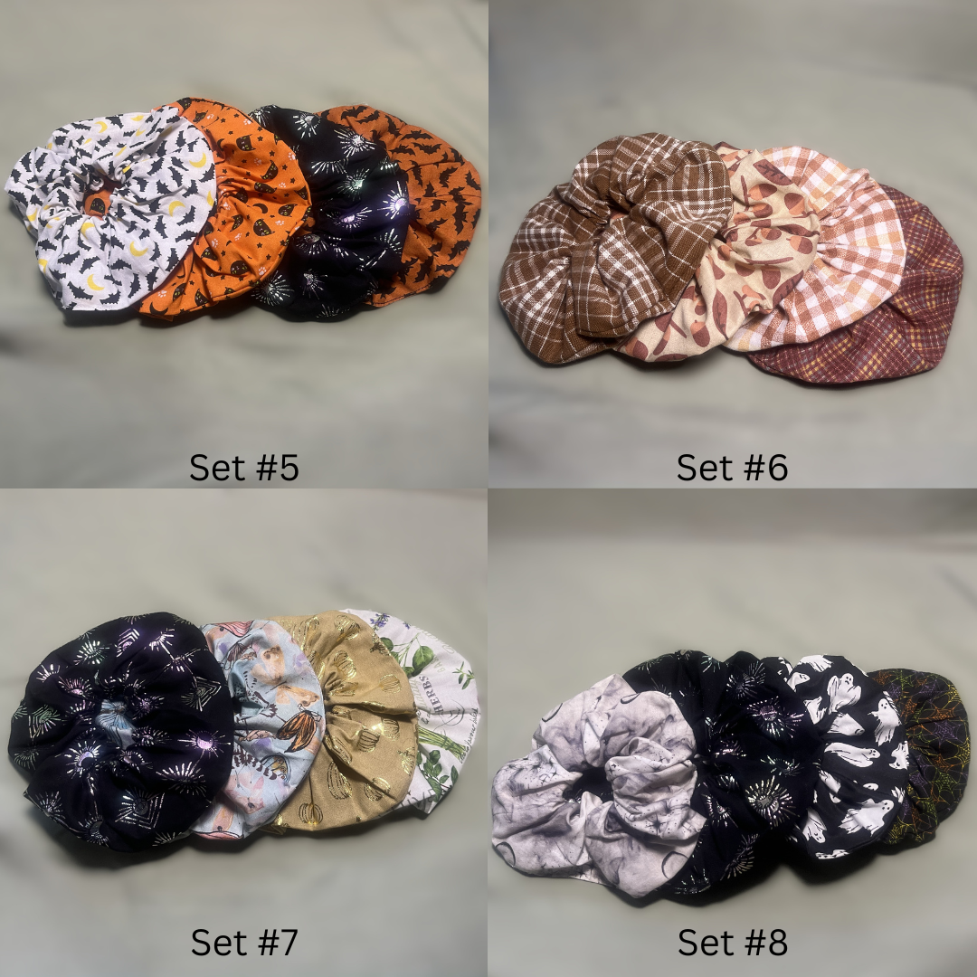 4 Piece Set Handmade Halloween Scrunchies