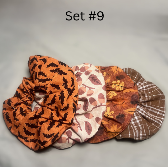 4 Piece Set Handmade Halloween Scrunchies